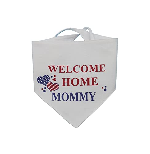 EechicSpace Welcome Home Mommy Dog Bandana Weiß Schal Military Party Dekoration Geschenk für kleine Hunde von EechicSpace