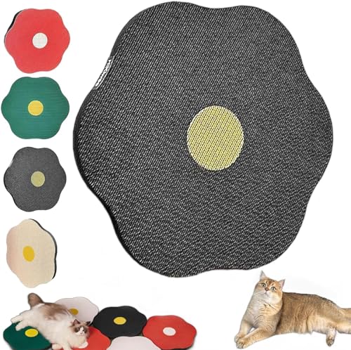 Flower Scratching Pad for Cats on Wall,Cat Wall Scratcher Corrugated Cardboard,Cat Scratcher Wall Mounted Scratch Pad,Cat Nail File Scratcher,Cat Scratching Mat Furniture Protector (Black) von Eeiiey