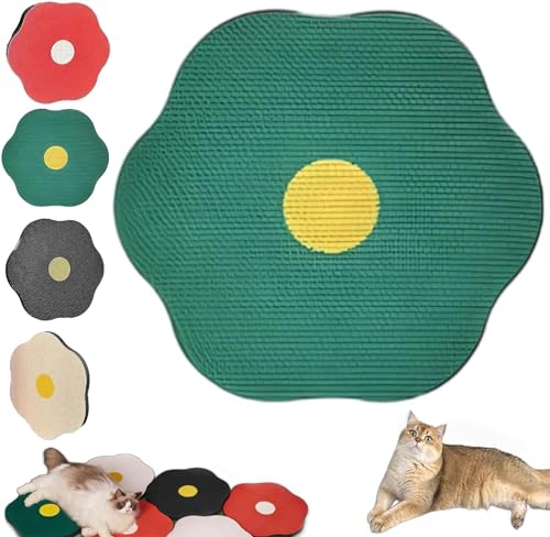 Flower Scratching Pad for Cats on Wall,Cat Wall Scratcher Corrugated Cardboard,Cat Scratcher Wall Mounted Scratch Pad,Cat Nail File Scratcher,Cat Scratching Mat Furniture Protector (Green) von Eeiiey