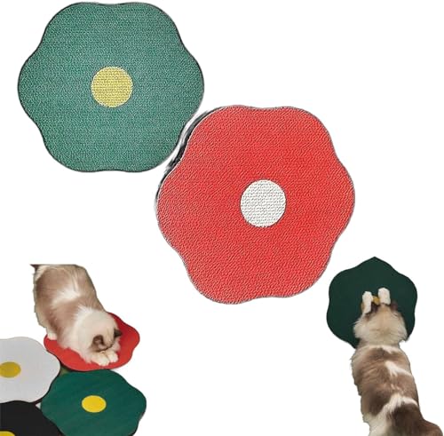 Flower Scratching Pad for Cats on Wall,Cat Wall Scratcher Corrugated Cardboard,Cat Scratcher Wall Mounted Scratch Pad,Cat Nail File Scratcher,Cat Scratching Mat Furniture Protector (Red+Green) von Eeiiey