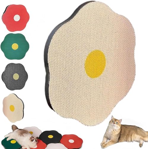 Flower Scratching Pad for Cats on Wall,Cat Wall Scratcher Corrugated Cardboard,Cat Scratcher Wall Mounted Scratch Pad,Cat Nail File Scratcher,Cat Scratching Mat Furniture Protector (White) von Eeiiey