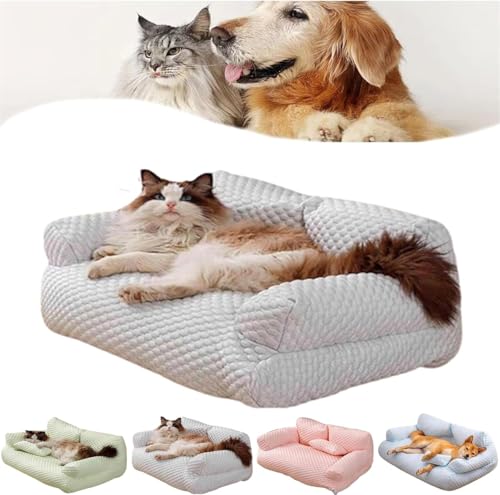 Ice Silk Cooling Pet Bed Breathable Washable Dog Sofa Bed,Dog Cooling Bed Summer Sleeping Cool Ice Silk Bed,Cats Breathable Washable Pet Beds,Removable and Washable Pet Bed (Gray, L) von Eeiiey