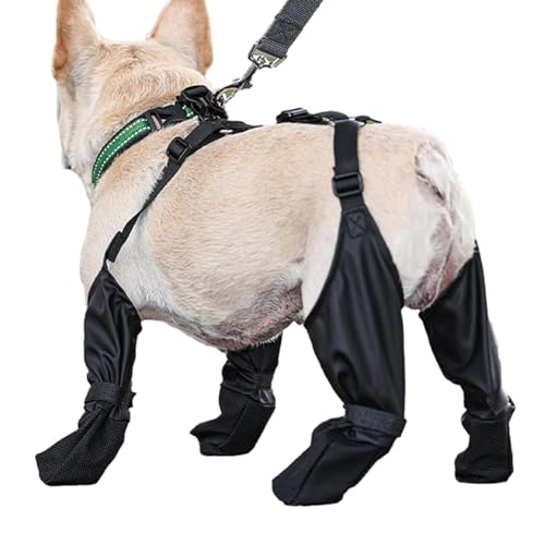 Eelogoo Hundestiefel, wasserdichte Hundestiefel, wasserdichte Hundeschuhe mit Strapsen, Hundeschuhe Pfotenschutz, Anti-Rutsch Socken für Hunde von Eelogoo