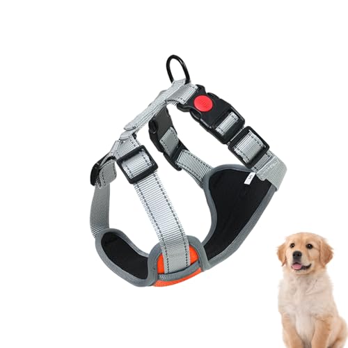 Eelogoo Hundewestengeschirre,Hundegeschirr für kleine Hunde,Mit 2 Riemenschnallen verstellbare weiche Hundeweste | Reflektierende, verstellbare, erstickungsfreie Weste mit 2 Riemenschnallen, weiche von Eelogoo