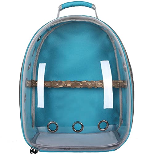 Eeneme Pet Papagei Rucksack, Atmungsaktiv Vogel Reisetasche, Transparent Transportk?fig mit doppelt offenem Rei?Verschluss, Bel¨¹ftung V?Gel Tr?ger mit Holz Stick Stand von Eeneme