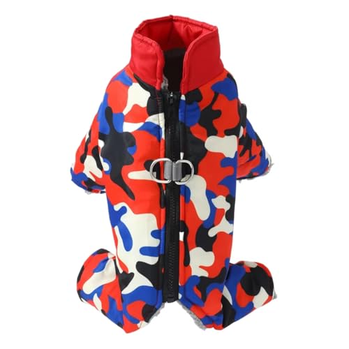 Eeuye Hundeoverall Herbst Winter Winddicht Haustier Hundejacke Mantel für Kleine Mittelgroße Hunde Katzen Gemütlicher Reflektierender Jumpsuit Kostüme L von Eeuye