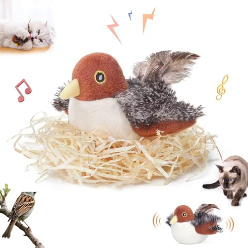 Eevhrqw Katzenspielzeug Vogel Flattern,Dancing Sparrow katzenspielzeug,﻿potaroma cat Toys Flapping Bird,katzenspielzeug Vogel flattern,Vogel Spielzeug Katze,Lustige Quietsch-Katzenspielzeug von Eevhrqw