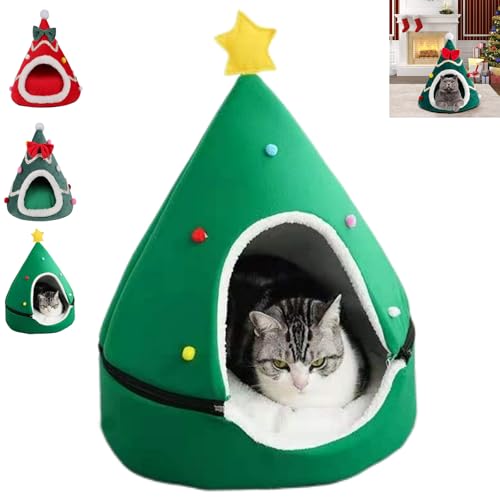 Eevhrqw Weihnachts katzenbaum, Weihnachtsbaum kratzbaum Katze, katzenhaus Weihnachten, katzentunnel Weihnachtsbaum, katzenbett Weihnachten, Weihnachtsbaum Tunnel Katzen, Christmas Tree cat Tunnel von Eevhrqw