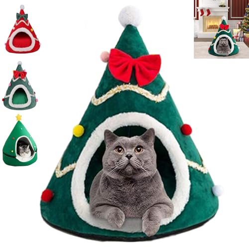 Eevhrqw Weihnachts katzenbaum, Weihnachtsbaum kratzbaum Katze, katzenhaus Weihnachten, katzentunnel Weihnachtsbaum, katzenbett Weihnachten, Weihnachtsbaum Tunnel Katzen, Christmas Tree cat Tunnel von Eevhrqw