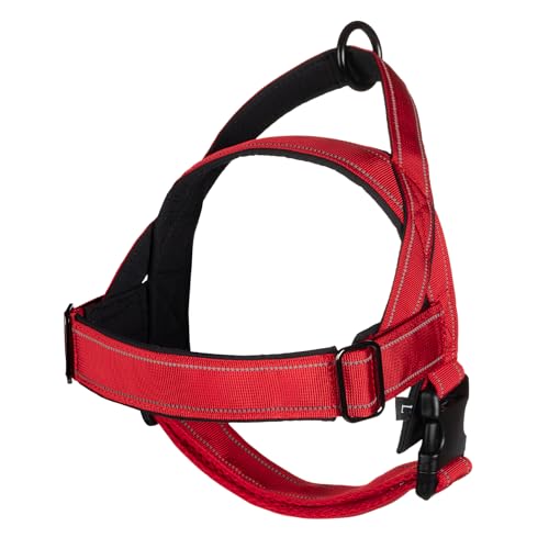 Hundegeschirr Verstellbar für Kleine Mittlere Große Hunde, Reflektierend Ausbruchsicher Ohne Zug, Hundegeschirr Jagd Training Outdoor RED XL von Eeyfarog