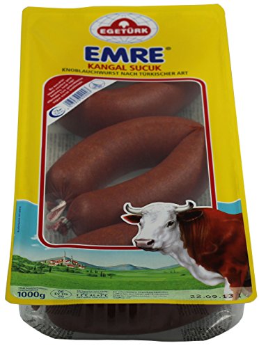 Egetürk Emre Knoblauchwurst 1kg (Egetürk Emre Kangal Sucuk 1000g) - 2er Pack von Egetürk