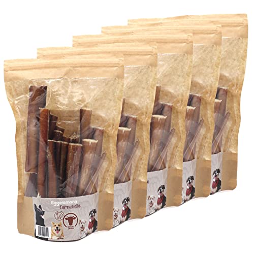 Eggersmann Carnebello - Natursnack Ochsenziemer (5 x 300 g) - Hunde Snacks ohne Zusatzstoffe und besonders fettarm - Snack für Zahnpflege Hund im wiederverschließbaren Beutel von Eggersmann Carnebello