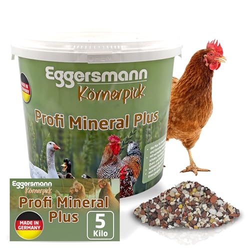 Eggersmann Körnerpick Profi Mineral Plus 5 kg - Mineralfutter mit Muschelkalk, Quarz- & Rotsteinen als Ergänzungsfutter für Geflügel - Mineralgrit für Knochen- & Eibildung von Eggersmann Körnerpick