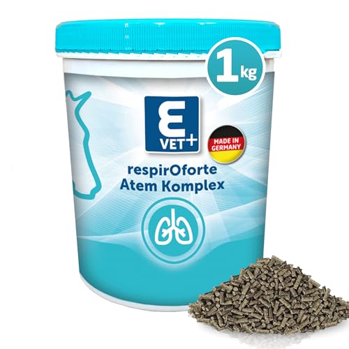 Eggersmann Mein Pferdefutter E-VET respirOforte 1 kg - Ergänzungsfuttermittel für Pferde mit Atemwegsproblemen - Unterstützung der Bronchien & Atemwege - Pferdefutter mit schleimlösenden Kräutern von Eggersmann Mein Pferdefutter