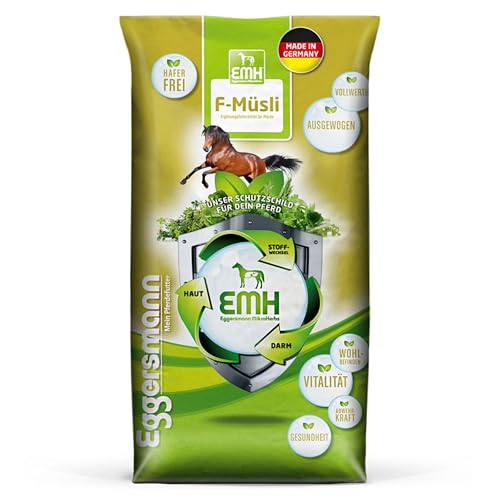 Eggersmann EMH F-Müsli - Pferdemüsli Kraftfutter ohne Hafer für Pferde - 20kg Natürliches Pferdefutter mit ausgewogenen Nährstoffen von Eggersmann Mein Pferdefutter