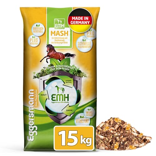 Eggersmann Mein Pferdefutter EMH Mash 15 kg – Ergänzungsfuttermittel für Pferde & Ponys – Pferdefutter zur Unterstützung der Darmflora & Verdauung – Mit wertvollen Omega-3- & Omega-6-Fettsäuren von Eggersmann Mein Pferdefutter