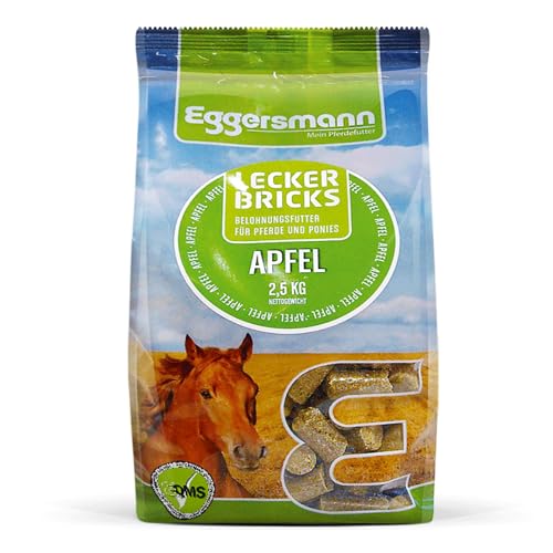 Eggersmann Mein Pferdefutter 2,5 kg Pferde-Leckerlis | Lecker Bricks für Pferde & Ponys | Natürlicher Apfel-Geschmack | Perfekt als Belohnung & für zwischendurch | Höchste Qualität | Pferde-Zubehör von Eggersmann Mein Pferdefutter