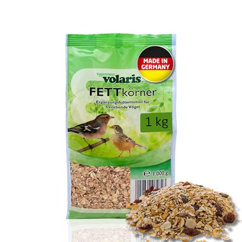 Eggersmann volaris 1kg Fettkörner | Vogelfutter Wildvögel ganzjährig | Wildvogelfutter für das ganze Jahr | Fettreiches Streufutter für alle Vogelarten von Eggersmann volaris