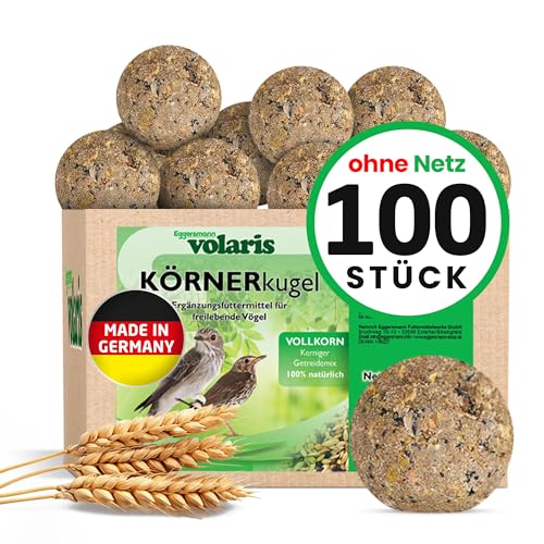 Eggersmann volaris 100 Stück Meisenknödel Vollkorn ohne Netz 9 kg | Körnerkugel für Wildvögel | Nährstoffreiches Ganzahresfutter für alle Vogelarten von Eggersmann volaris