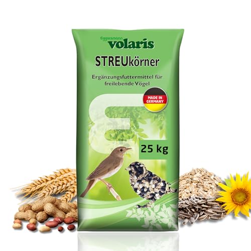 Eggersmann volaris 25 kg Volaris Streukörner | Fett-& Energiereich | für alle Vogelarten | Vogelfutter Wildvögel ganzjährig | Wildvogelfutter Sonnenblumenkerne von Eggersmann volaris