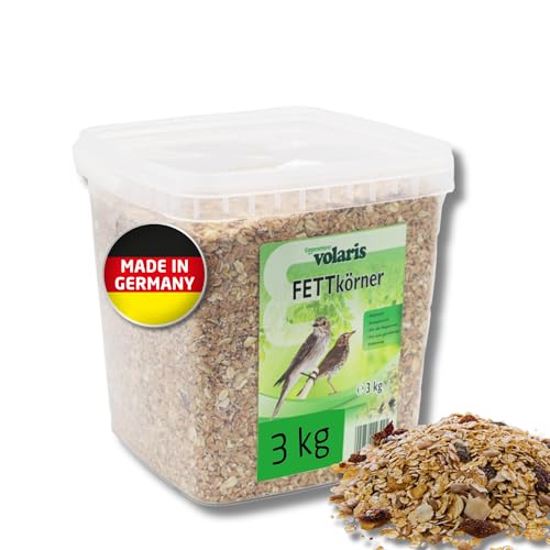 Eggersmann volaris 3kg Fettkörner | Vogelfutter Wildvögel ganzjährig | Wildvogelfutter für das ganze Jahr | Fettreiches Streufutter für alle Vogelarten von Eggersmann volaris