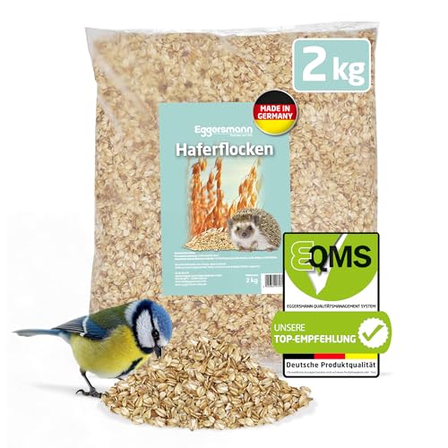 Eggersmann volaris Haferflocken 2 kg – Vogelfutter für Wildvögel – Haferflocken ideal auch als Tierfutter für Igel, Kaninchen & Nager – Wildvogelfutter geeignet für die Ganzjahresfütterung von Eggersmann volaris