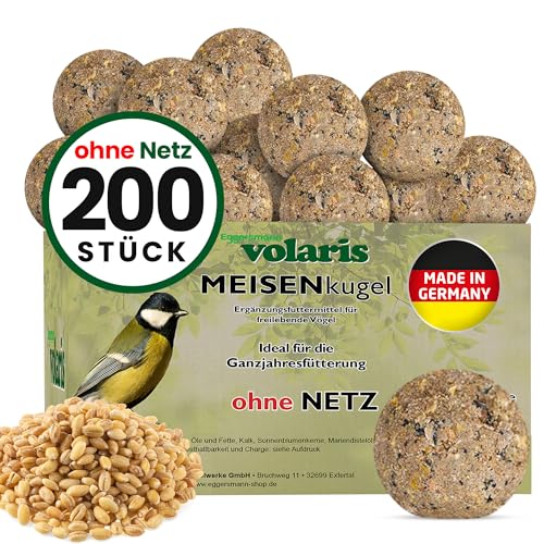 Eggersmann volaris 200 Stück Meisenknödel MEISENkugel ohne Netz 18 kg | Körnerkugel für Wildvögel |Nährstoffreiches Ganzjahresfutter für alle Vogelarten von Eggersmann volaris