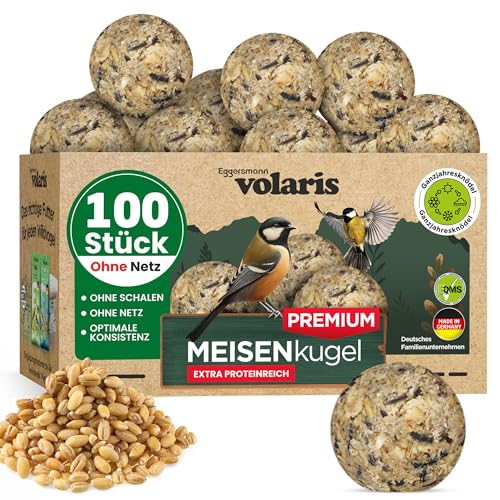 Eggersmann volaris Premium Meisenknödel ohne Netz 100 Stück – Meisenknödel für Wildvögel – Nährstoffreiches Ganzjahresfutter für alle Vogelarten – Wildvogelfutter schmackhaft & energiereich von Eggersmann volaris