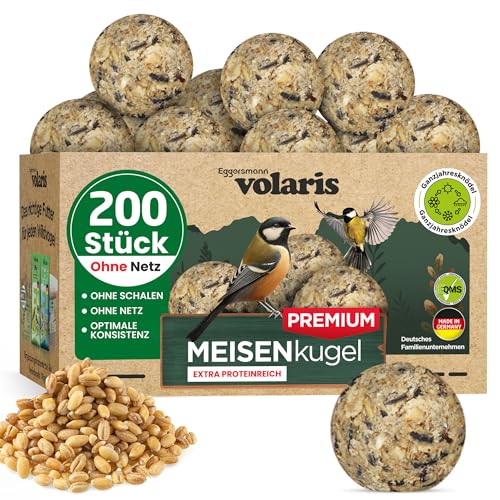 Eggersmann volaris Premium Meisenknödel ohne Netz 200 Stück – Meisenknödel für Wildvögel – Nährstoffreiches Ganzjahresfutter für alle Vogelarten – Wildvogelfutter schmackhaft & energiereich von Eggersmann volaris