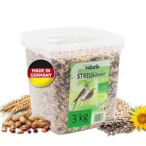 Eggersmann volaris 3 kg Volaris Streukörner | Fett-& Energiereich | für alle Vogelarten | Vogelfutter Wildvögel ganzjährig | Wildvogelfutter Sonnenblumenkerne von Eggersmann volaris