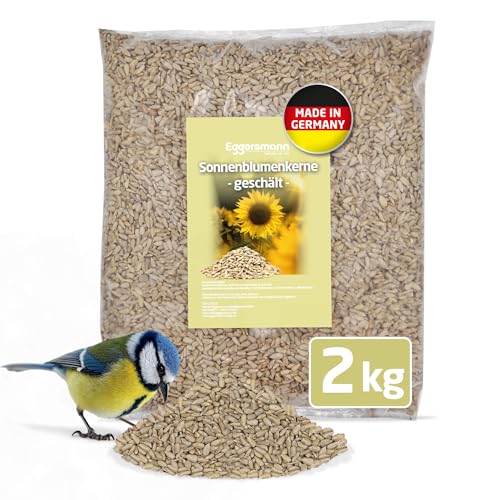 Eggersmann volaris Sonnenblumenkerne geschält 2 kg – Hochwertiges Vogelfutter für Wildvögel – Geschälte Sonnenblumenkerne fett- & energiereich – Wildvogelfutter schalenfrei für Ganzjahresfütterung von Eggersmann volaris