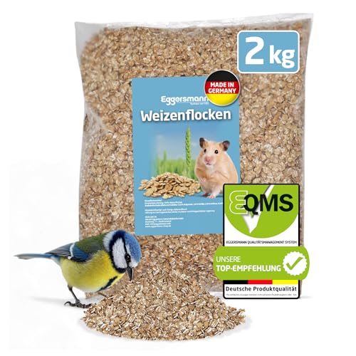 Eggersmann volaris Weizenflocken 2 kg – Nährstoffreiches Vogelfutter für Wildvögel – Natürlicher Weizen ideal als Vogel-, Hühner- & Nagerfutter – Wildvogelfutter ganzjährig & energiereich von Eggersmann volaris