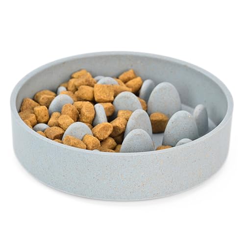 Eha Umweltfreundlicher Futternapf für Hunde, mittelgroß, 800 ml, Futternapf aus Reishülsen und Bambusfasern, Hunde-Futternapf, 1 Einheit, Azurblau, 18 x 18 x 5 cm von Eha