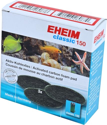 Eheim 2628110 Aktivkohlevlies (3 Stück) für Classic 150 (2211) von Eheim