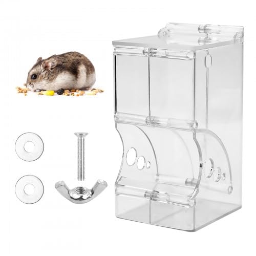 Automatische Futterstation Meerschweinchen GroßEs FassungsvermöGen Futterautomat Durchsichtig Hamster Feeder Trinkgefäß Hamster FüR Hamster, VöGel, Tauben, Papageien, Mini-Igel von Ehuihuan