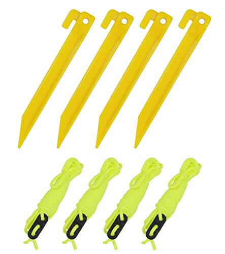 Eider Abspannset für Netze: 4X Spannleine + 4X Hering - schnelles und einfaches Stabilisieren und Abspannen - für Netze und Mobile Paddocks von Eider