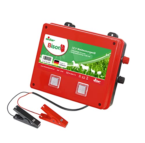 Eider Weidezaungerät Bison - schlagstarkes 12 Volt Batteriegerät - vielseitig für viele Tierarten einsetzbar, auch zur Wildabwehr - Made in Germany von Eider