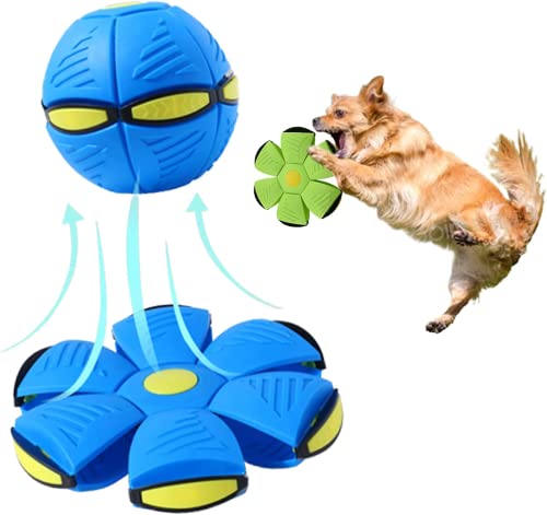 Pet Toy Flying Saucer Ball Dog Toy, Frisbee Ball Dog Toy, Pet Toys Dog Toys, Flying Saucer Ball Für Family Games, Erwachsene Kinder and Dog and Cat Toys (Blau, kein Licht) von Eivdru