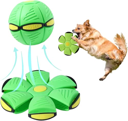 Pet Toy Flying Saucer Ball Dog Toy, Frisbee Ball Dog Toy, Pet Toys Dog Toys, Flying Saucer Ball Für Family Games, Erwachsene Kinder and Dog and Cat Toys (Grün, kein Licht) von Eivdru