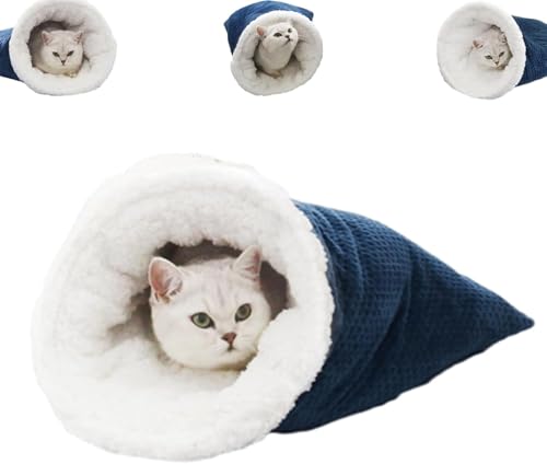 Winterschlafsack für Katzen, Katzen-Knittersack, Abnehmbarer Katzenschlafsack zum Schlafen, 360° warm, halbgeschlossener Katzenschlafsack, Bett mit Höhle von Eivdru