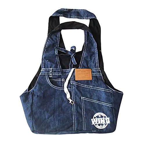 Eizur Denim Single-Schulter Sling Bag Haustier Hund Hundetasche Carrier Tragbar Draussen Reise Tragetasche Umhängetasche Handtasche für Hunde Katzen Hündchen Kleintiere Größe 33*17*53cm--Dunkelblau von Eizur