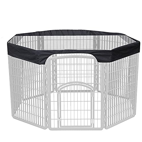 24 Zoll Haustiergehege Cover 8 Panels Sonnenschutz Schattenabdeckung, einfache Installation, nützlich, mit Mesh-Design, sicher zu verwenden für Hundegehege von Ejoyous