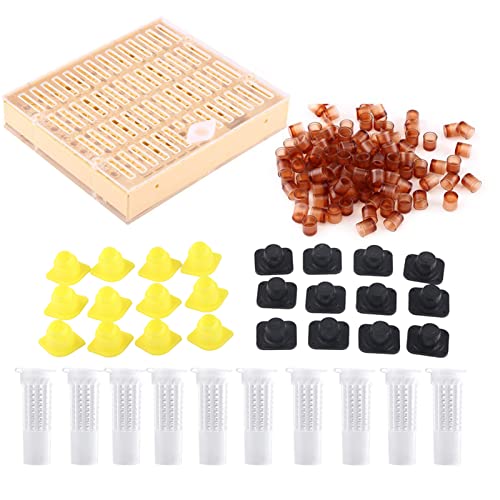 Bienenkönigin Aufzucht Kit, Nicot Königinnenzucht Nicot Zuchtsystem Bienenzucht Set +110 Cell Cups +12 zellenstangenblöcke Und Kappen +10 haarrollenkäfige von Ejoyous