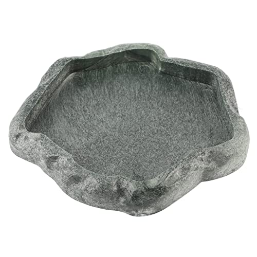 Ejoyous Reptilien Wasser Tablett ABS Resin Durable Repti Rock Feeder Wasser und Futterschale für Schildkröte und Eidechse, Robuste Futterschüssel zum Füttern und Tränken von Haustieren von Ejoyous