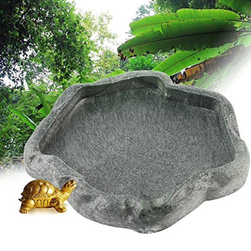 Ejoyous Reptilien Wasser Tablett ABS Resin Durable Repti Rock Feeder Wasser und Futterschale für Schildkröte und Eidechse - Robuste Futterschüssel zum Füttern und Tränken von Haustieren (S) von Ejoyous