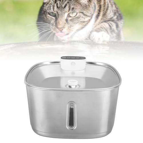 Ejoyous Trinkbrunnen für Katze, 3.2L Kabellos Katzenbrunnen Edelstahl Wasserbrunnen für Katzen mit Filter super Leise 3 Brunnenmodi, für Katzen Kleiner Hund Haustiere von Ejoyous