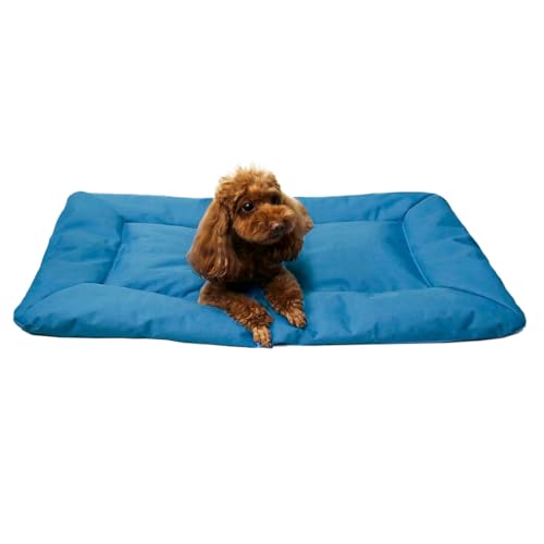 Ejoyous Waterproof, Scratch-Resistant, Foldable Pet Mat with Handle, Suitable for Medium and Small Dogs, PP Cotton Filled, Oxford Cloth, Kistenmatte, für Hunde Verschließbar (Hellblau) von Ejoyous