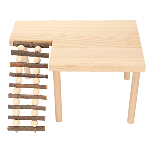 Hamster Kletterplattform Holz 2 Schicht Leiter Kletterplattform Spielplatz Hamsterkäfig Zubehör Kauspielzeug für Hamster Honigcreeper und andere kleine Haustiere von Ejoyous