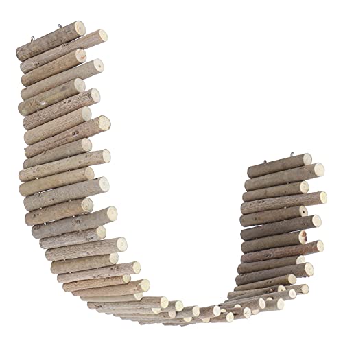 Hamster-Leiterbrücke, Original-Holzrampenbrücke, Kleintier-Aktivitätsspielzeug-Set, Hamster-Kletterleiter-Spielzeug für Kleine Tiere Zum Trennen von Haustieren Zum Spielen (50cm von Ejoyous