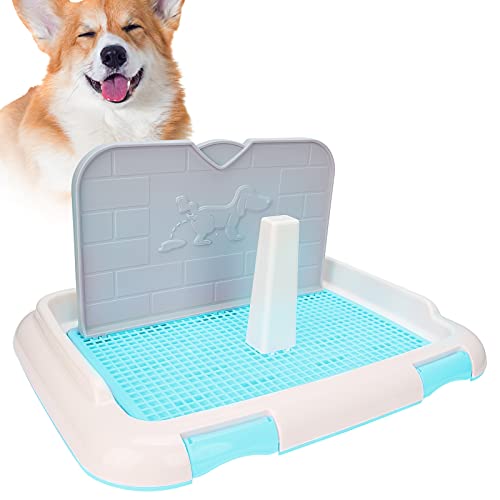 Hundetoilette, Welpentoilette Puppy Training Set Haustiertoilette mit Wand-Simulation und geplantem Urinieren Indoor Dog Potty (Blue) von Ejoyous